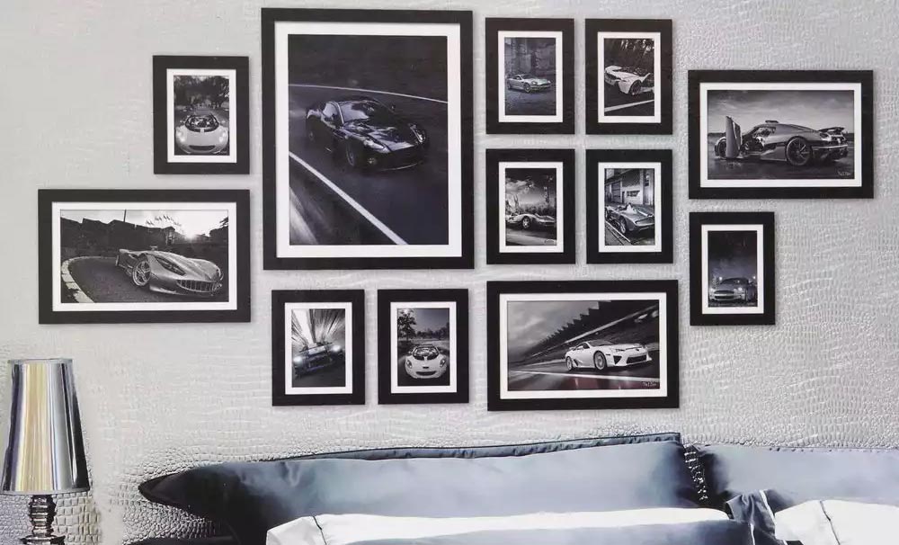 Create a focal point with a custom photo collage wall print