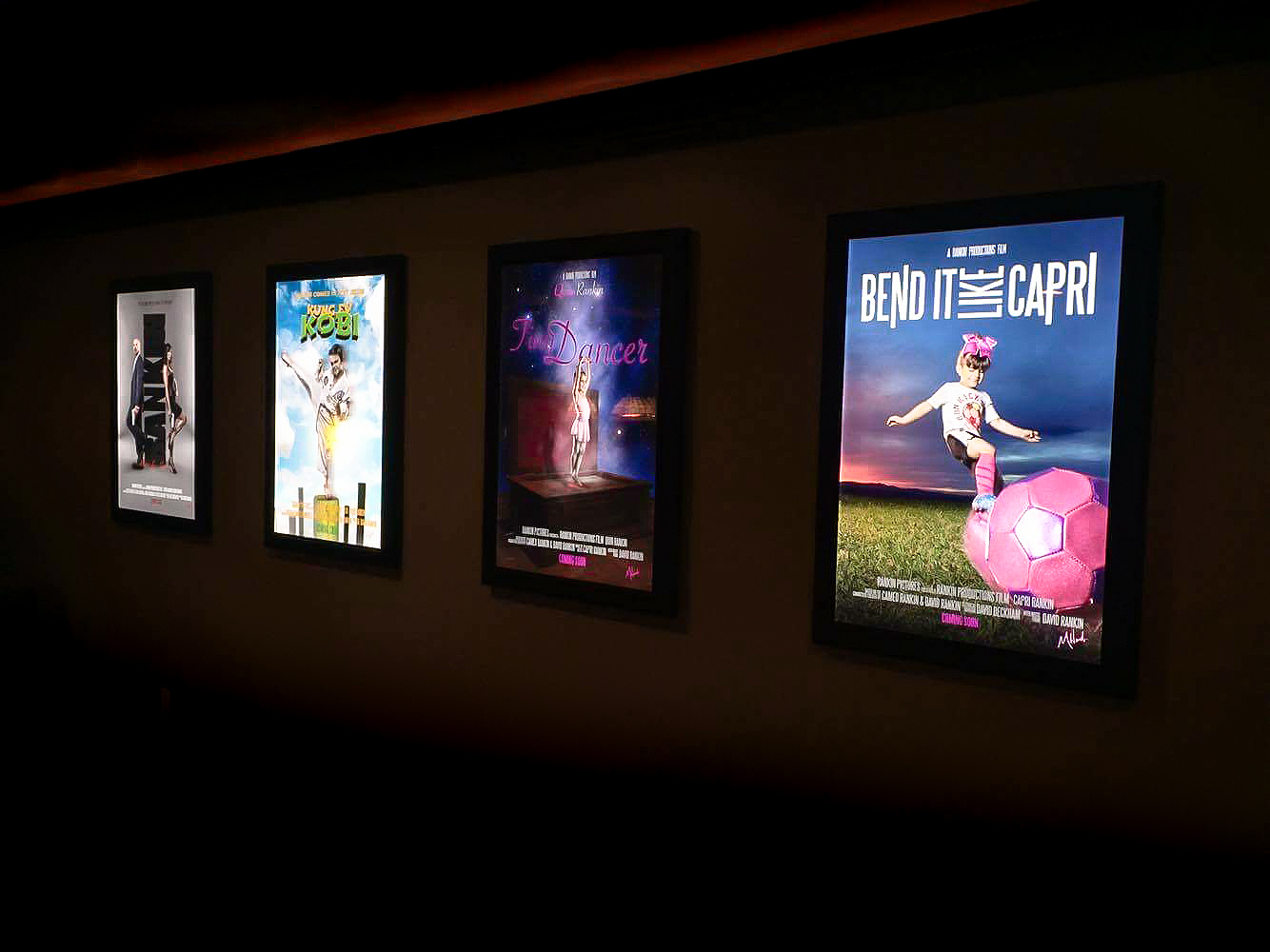 Light box prints for a movie theatre