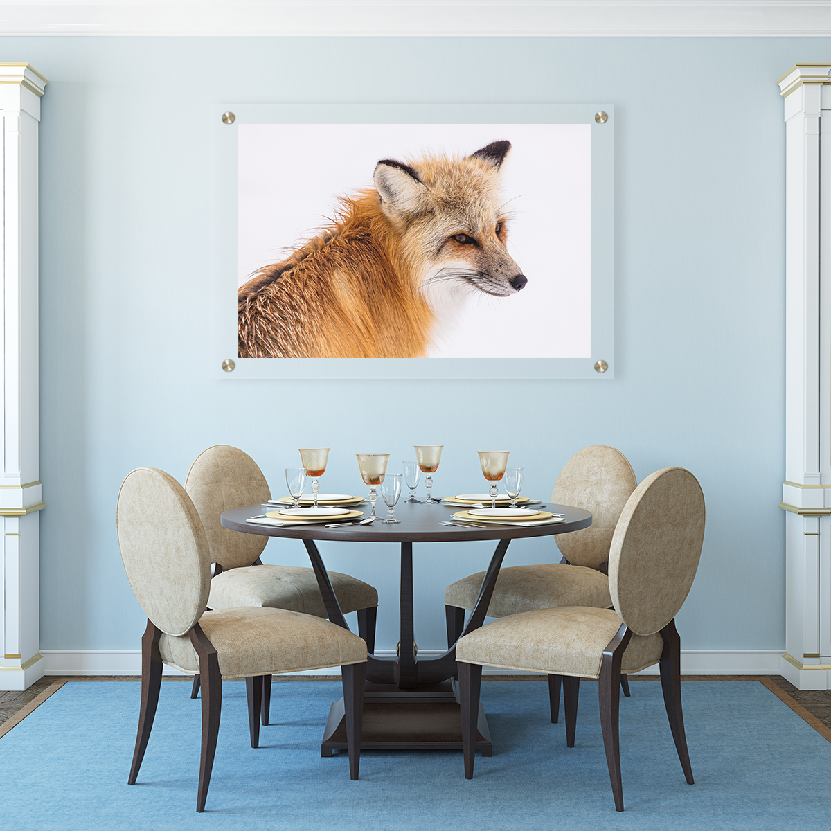 Custom Plexiglass Fox in Dining Room