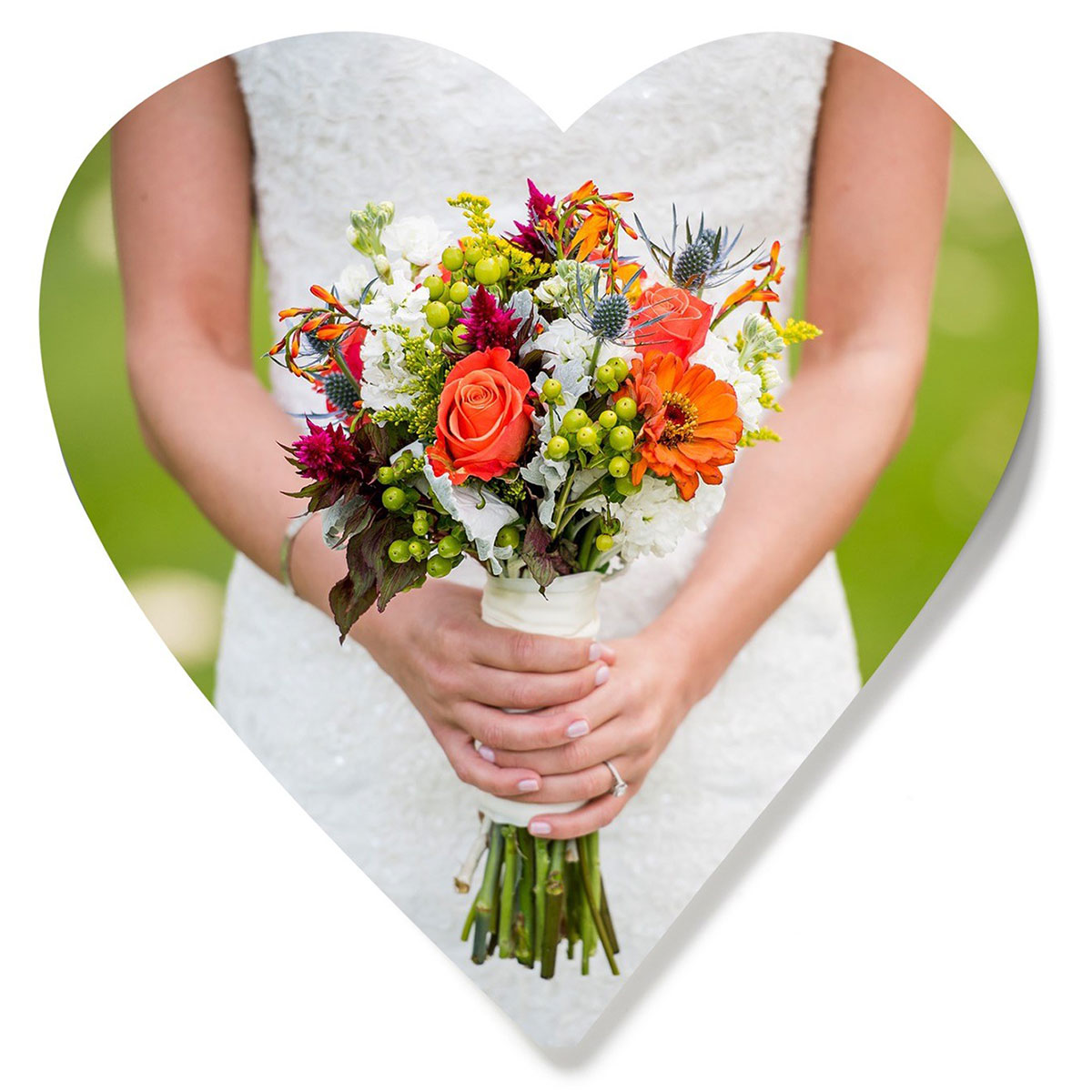 ArtisanHD Custom Cut Out Shapes Heart Photo Wedding Bouquet