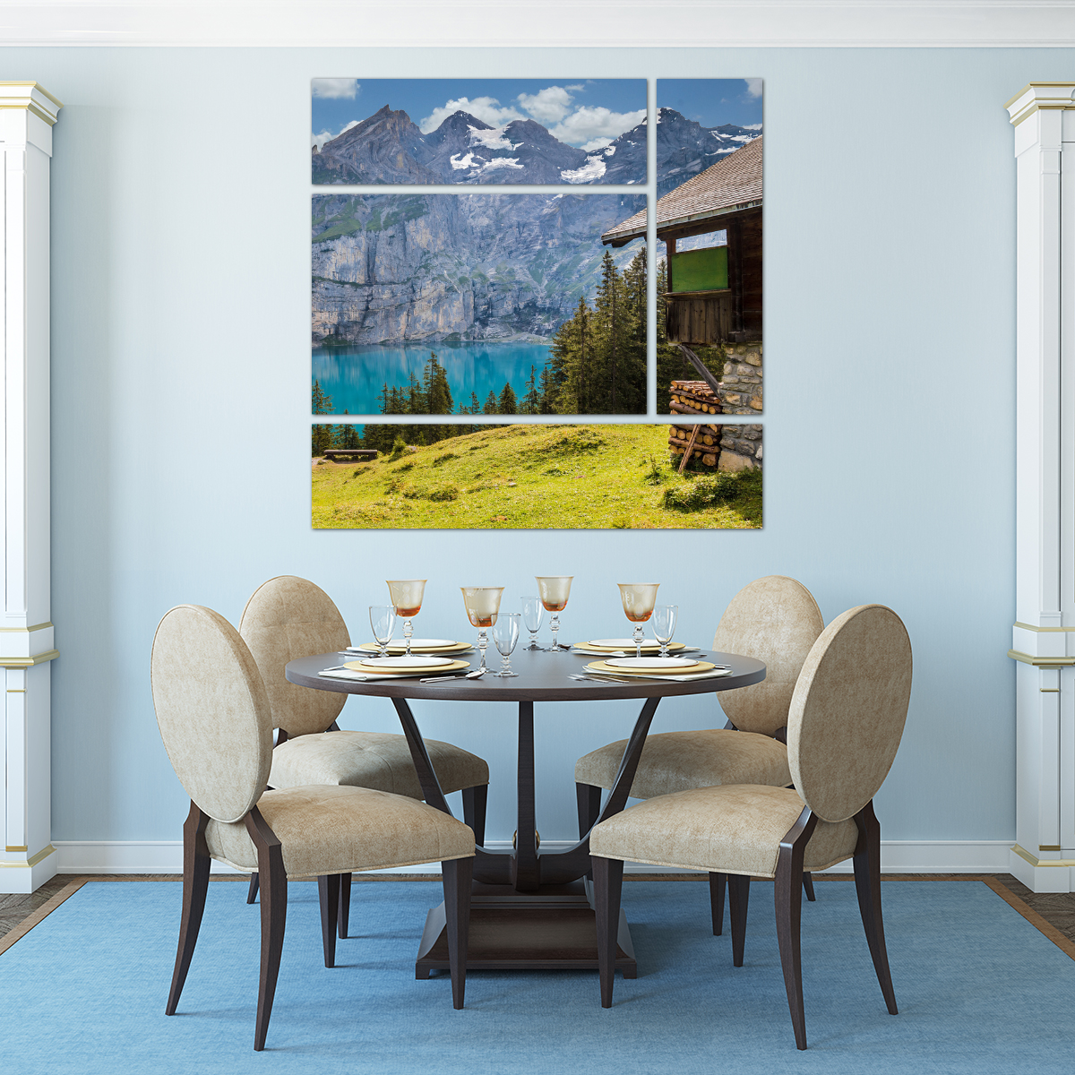 landscape split in dining room