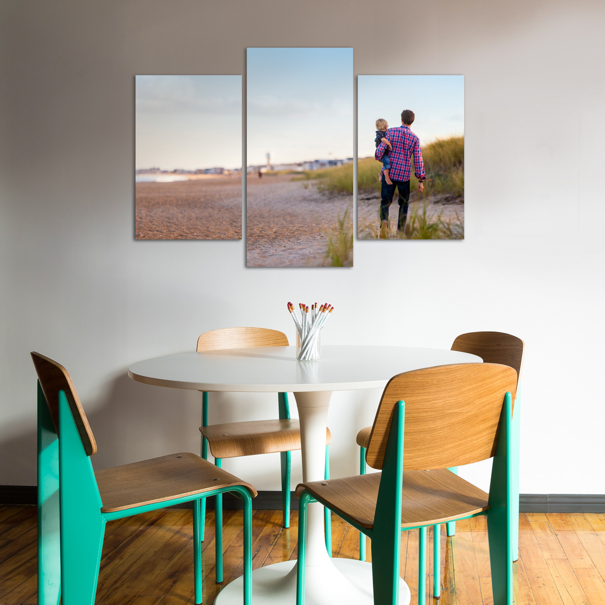 Uneven Triptych Beach Wall Art Gallery Clusters and Splits Print Product Configuration