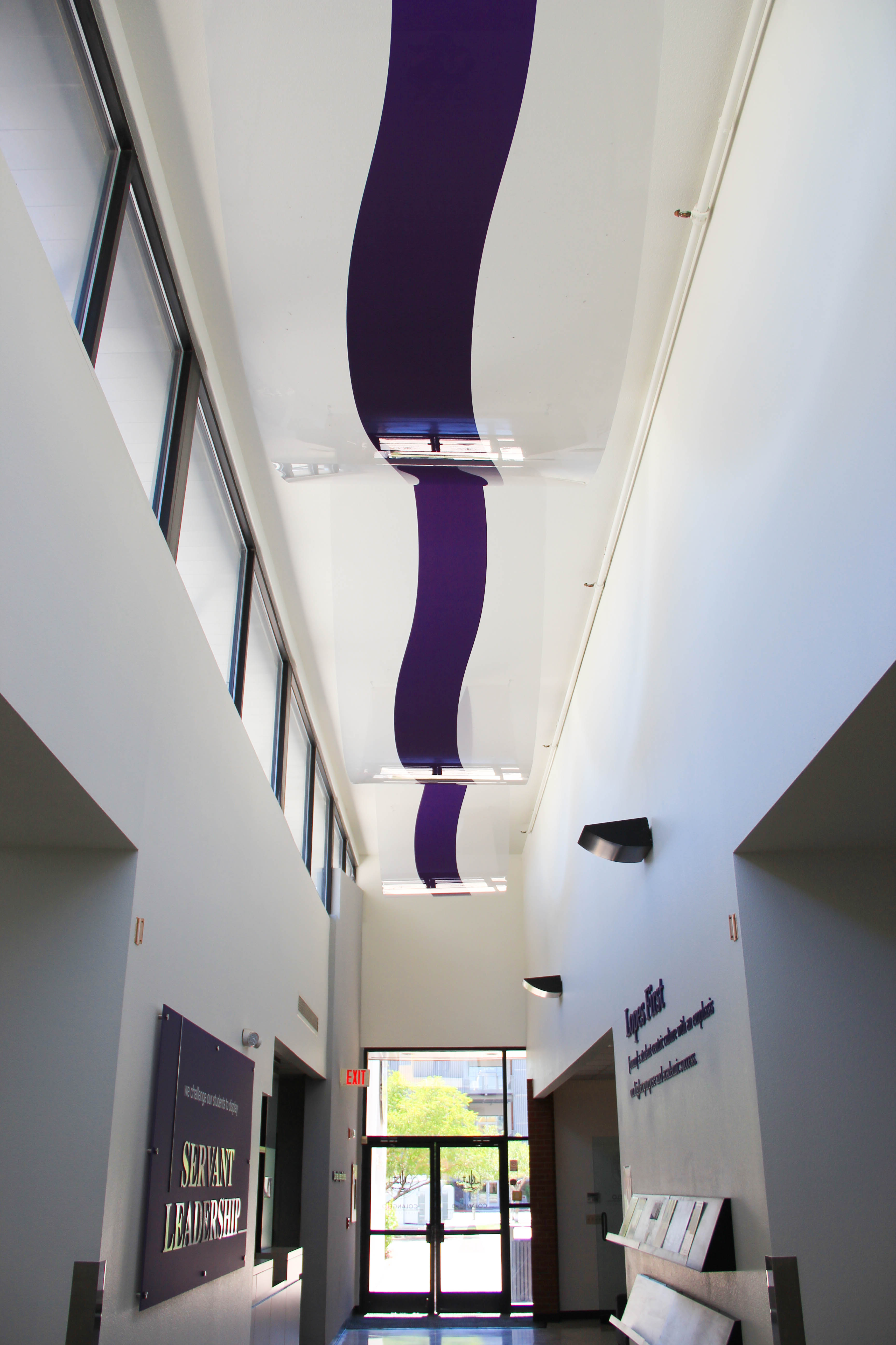 custom environmental graphics on GCU ceiling