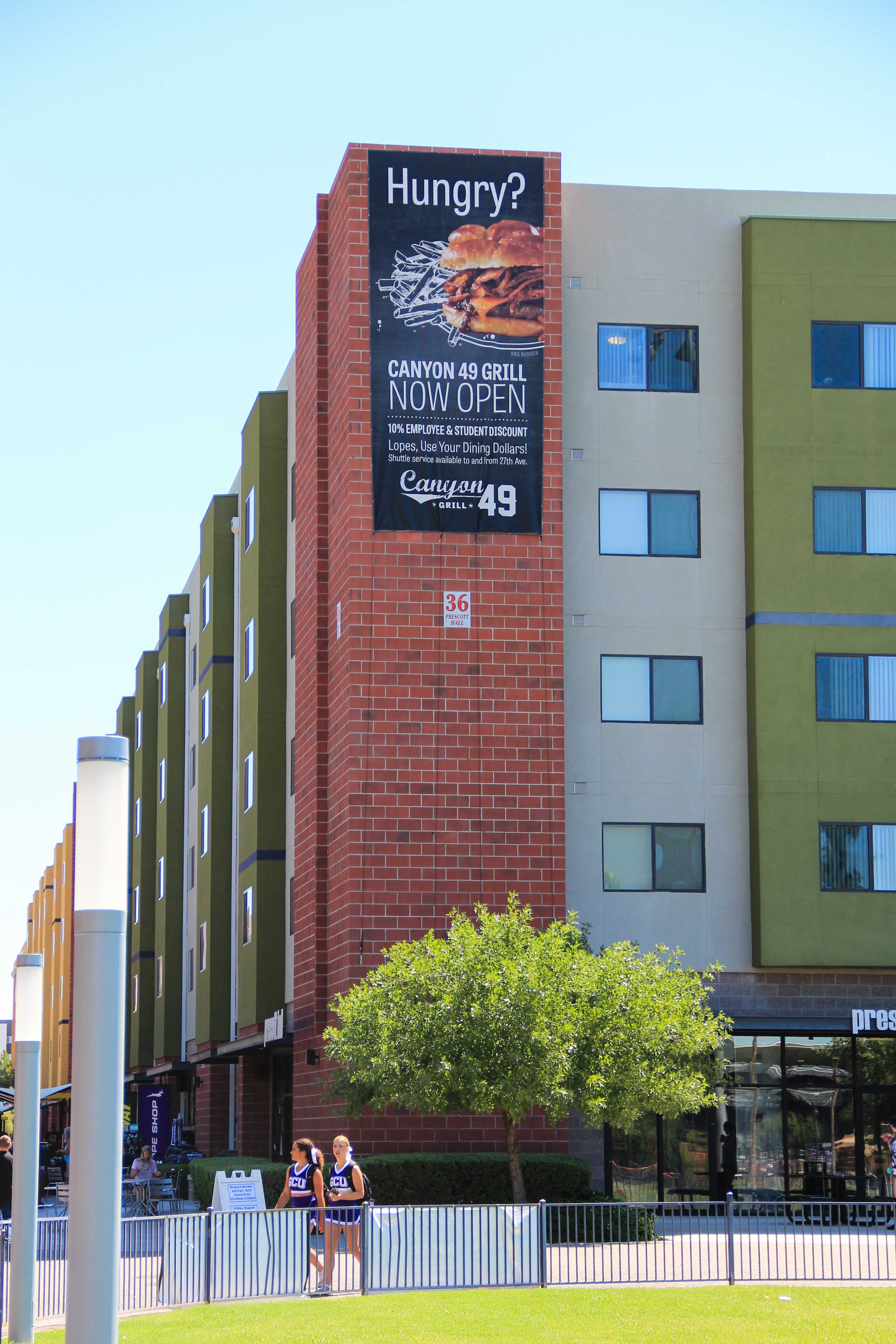 GCR Environmental Graphics banner on building side