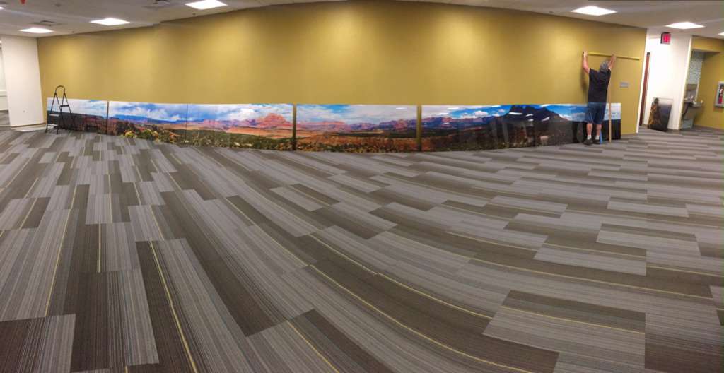 Print Installation 4 of digital art photography turned into panoramic XL print
