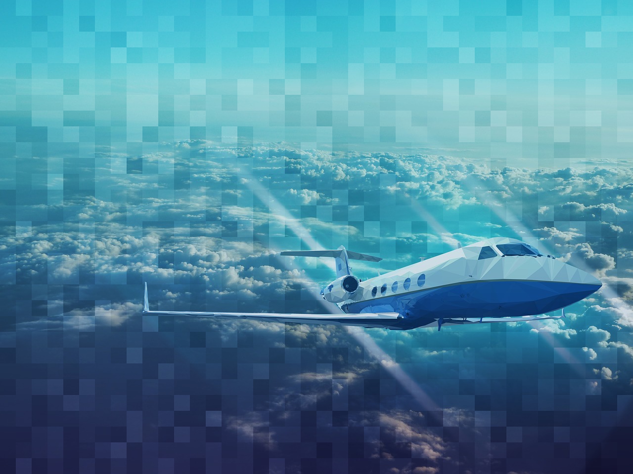 high resolution printing pixel airplane