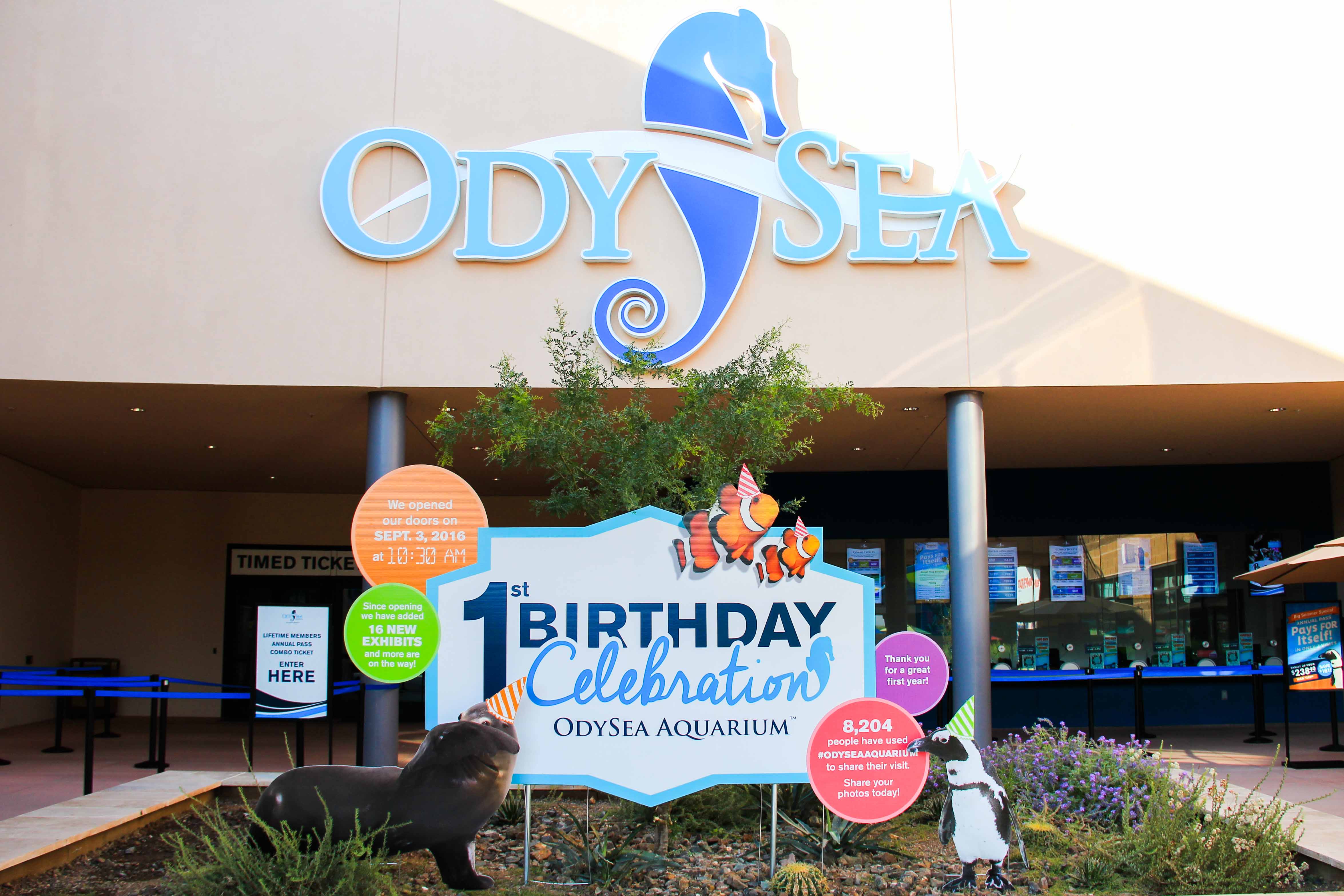 OdySea Birthday custom event signage