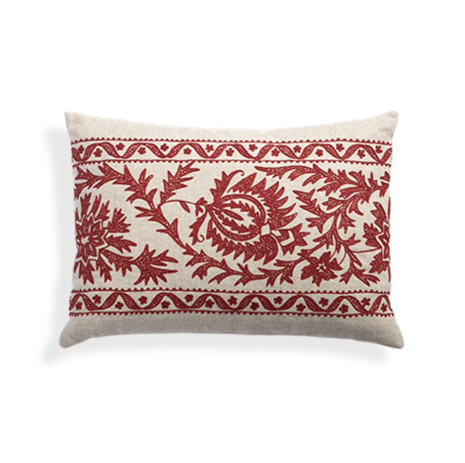 custom print decor red pillow