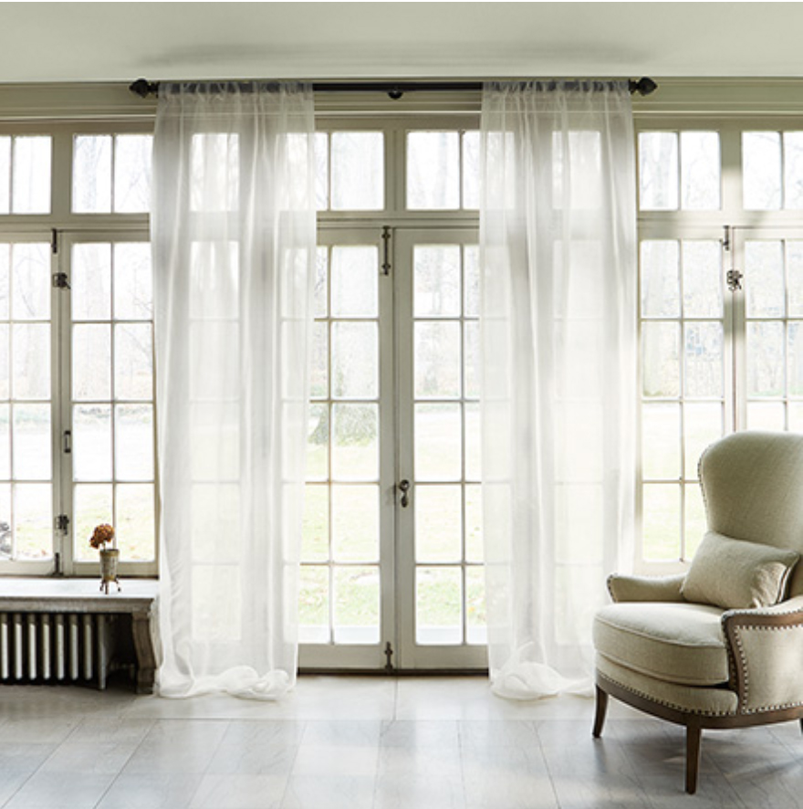 custom print decor white curtains