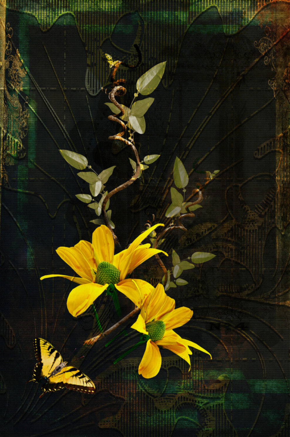 custom print decor yellow flower artboja