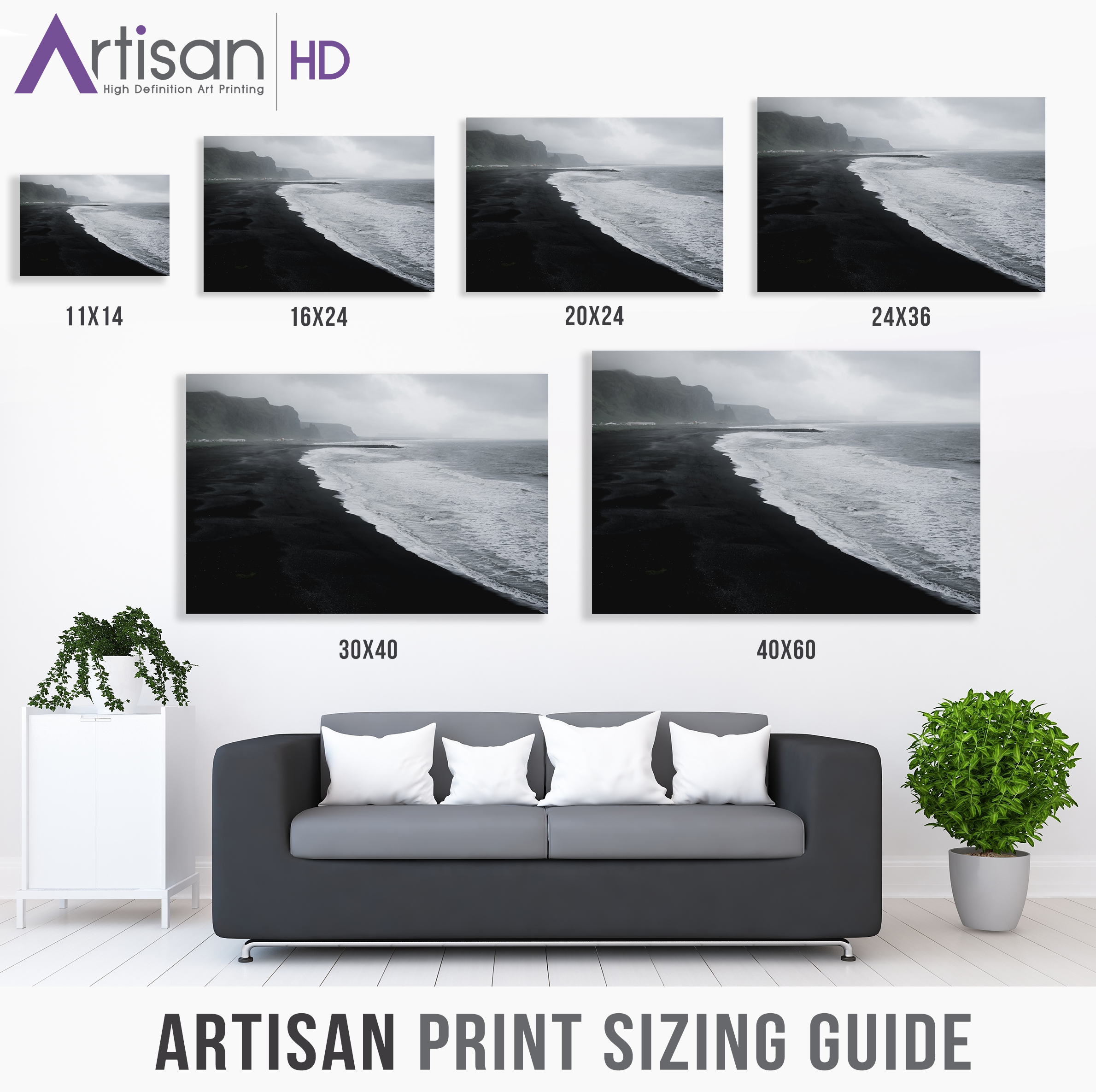 Wall Art Size Guide Frame Size Guide Digital Print Size 