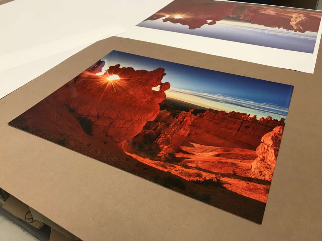 ChromaLuxe® dye sub metal Desert Rocks brilliant colors and shadows