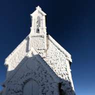 vacation pictures of church in Germany covered in snow that froze sideways