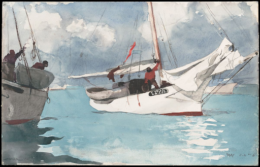 Fishing Boats Key West painting by American artist Winslow Homer