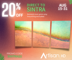 Use Promocode SINTRA22 to Save 20% When You Print Directly to Sintra During ArtisanHD 's Professional Photo Printing Hot Summer Sale