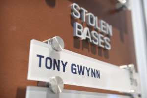 Custom Sign inside Padres Hall of Fame for players having stolen bases