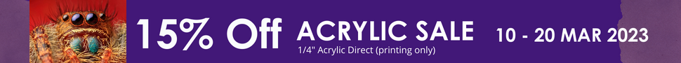 Use Promocode ACRLYIC23 to Save 15% When You Print Direct to Acrylic with ArtisanHD 's Professional Photo Printing