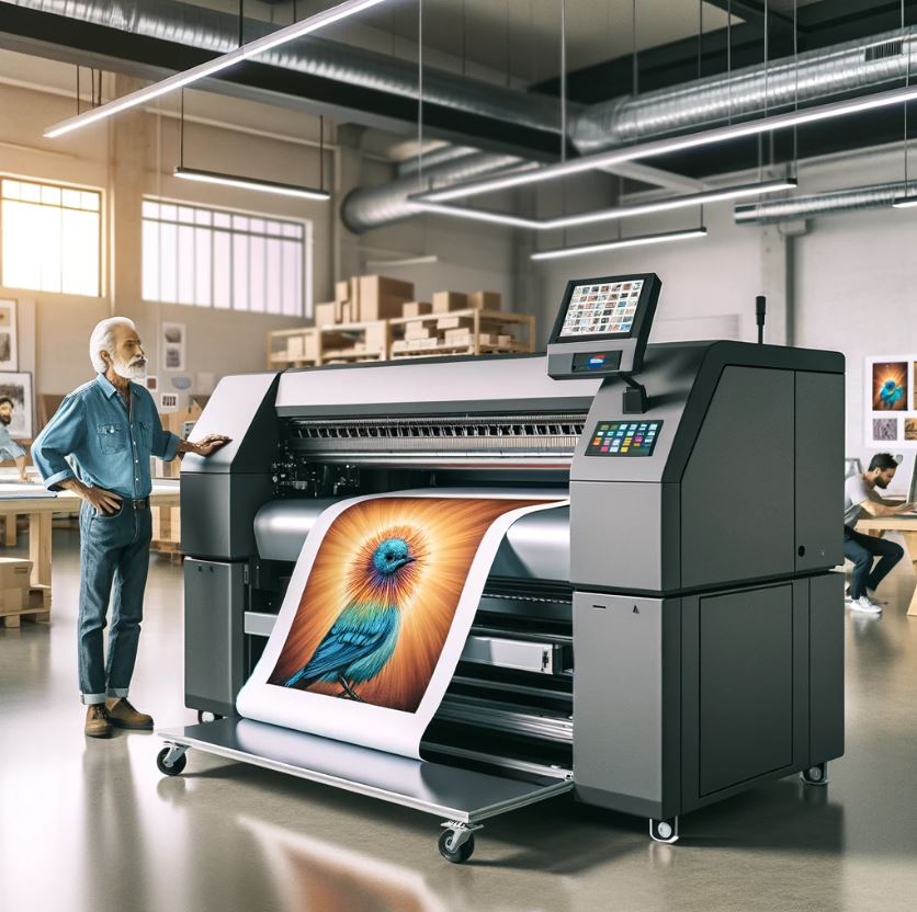 AI Generated image of man printing fine art