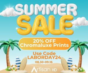 ArtisanHD 20% Off September 2024 Sale on Professional Photo Printing When You Use Promocode LABORDAY24 to Print on ChromaLuxe